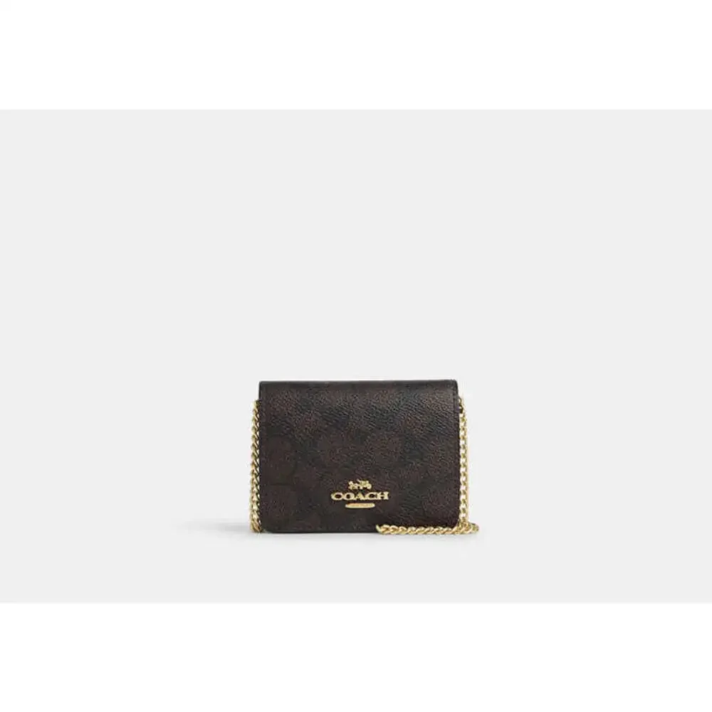 Coach Mini 🆕 Wallet On A Chain In Signature Canvas - Picture 3 of 8